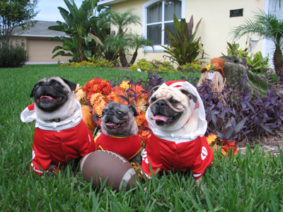 Football players & a cheerleader