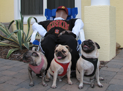 Benjamin, Henry & Luna with the scarecrow