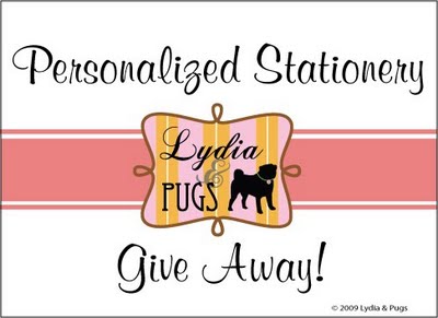 Lydia & Pugs Stationary Giveaway